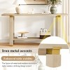 Entryway Console Table with MDF Top,Geometric Metal Accent and Bottom Storage Shelf,63" Modern Sofa Table for Hallway Living Room-Coolbibila - 3 of 4
