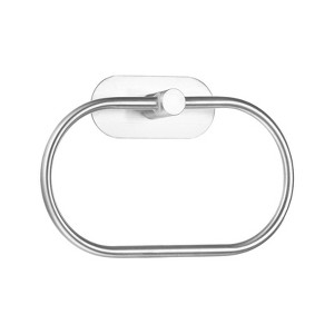 Unique Bargains Plastic Self-Adhesive Kitchen Bathroom Wall Mounted Towel Ring - 1 of 4