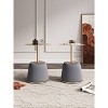 Manhattan Comfort Set of 2 Anderson Leatherette Upholstered End Tables with Gold Tabletop - 2 of 4