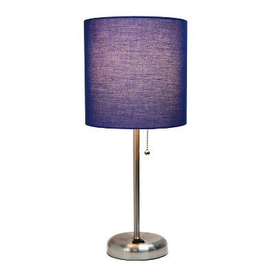 Creekwood Home Contemporary Bedside Table Lamp with Power Outlet