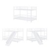 GDFStudio Polly Twin over Twin Size Metal Bunk Bed with Slide and Guardrails - 4 of 4