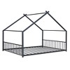 TIRAMISUBEST Twin/Full Size Metal House Bed with Roof Design, Kids Playhouse Bed Daybed Floor Bed for Boys Girls - 4 of 4
