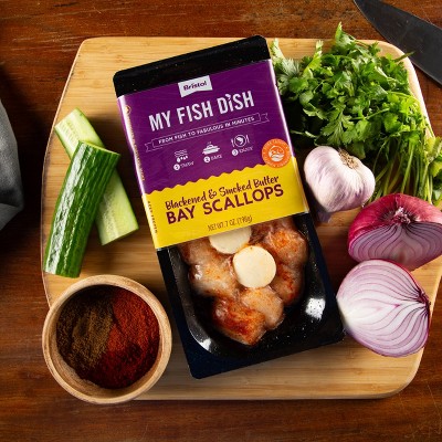 Bristol Seafood My Fish Dish Blackened & Smoked Butter Bay Scallops - 7oz