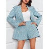 Imily Bela Women Tweed Blazer Shorts Set Double Breasted Business Suit - 3 of 4