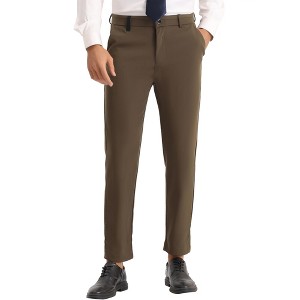 INSPIRE CHIC Men's Slim Fit Dress Solid Color Flat Front Formal Trouser - 1 of 4