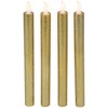 Northlight Set of 4 Textured Gold-tone LED Flameless Flickering Taper Candles 9.5" - 3 of 4