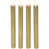 Northlight Set of 4 Textured Gold-tone LED Flameless Flickering Taper Candles 9.5" - image 3 of 4