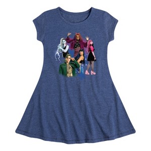 Girls' - Mattel - Monster High 2 Girl Crew Fit & Flair Cap Sleeve Dress - 1 of 3