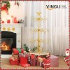 VINGLI 3ft Wrought Iron Christmas Display Tree, 3-Tier Metal Stand, 80 Tips for Gift & Ornament, Indoor Outdoor Decor - 3 of 4