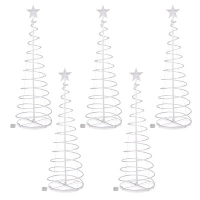 Yescom Twinkle 5Ft Spiral Christmas Tree for Indoor Outdoor Yard Decoration Cool White 5Pack Cold White