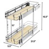 LOVMOR 2 Tier Individual Pull Out Cabinet Organizer, Slide Out Wood Shelves Organizers, Pull Out Drawers Organization and Storage for Kitchen Cabinet - 3 of 4