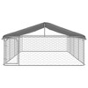 vidaXL Dog Kennel Silver Galvanized Steel Large Dog Kennel Rectangular - 3 of 4