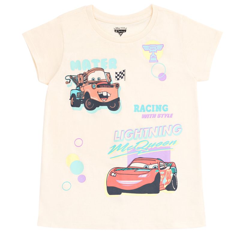 Disney Pixar Cars Lightning McQueen Tow Mater Girls 2 Pack T-Shirts Toddler to Big Kid, 5 of 8