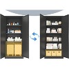 71" Metal Storage Cabinet with Doors, Lock and 4 Adjustable Shelves, Tall Pantry Cabinet for Garage, Office, Bedroom, Shop, Craft Room, Black - 2 of 4