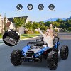 Garvee 24V 2WD Single-Seat Kids UTV Ride-On Toy with Remote Control LED Lights and MP3 Player for Ages 3+, Blue - 4 of 4