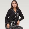 Anna-Kaci Lounge Women's Polka Dot Pajama Set with Long Sleeve Button Top and Elastic Waist Pants - 2 of 4