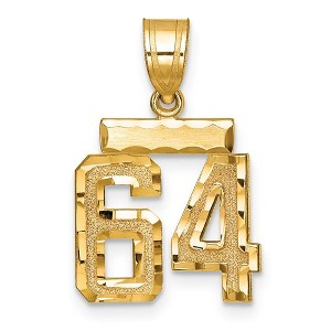Black Bow Jewelry 14k Yellow Gold, Varsity Collection, Small D/C Pendant Number 64 - 1 of 3