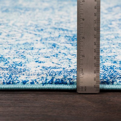 Blue Rectangular 8' x 10' Vintage Medallion Polypropylene Area Rug