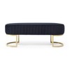 Zeus & Ruta 48" Modern Velvet Oval Upholstered Ottoman with Golden Metal Legs - 2 of 4