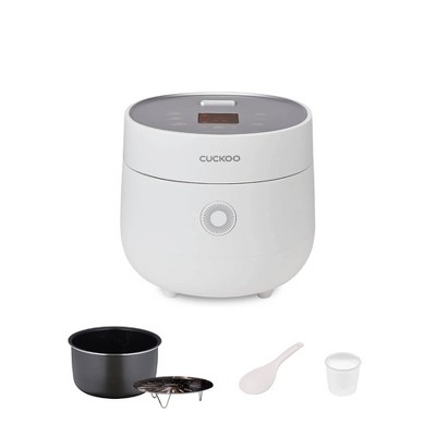 CUCKOO White 6-Cup Electric Nonstick Rice Cooker with Steamer