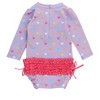 RuffleButts Baby/Toddler Girls UPF50+ Long Sleeve One Piece Rash Guard - 2 of 4