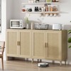Gulches 70" Natural Rattan Buffet Cabinet, 4-Door Sideboard with Adjustable Shelves, Easy Assembly - 2 of 4