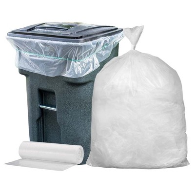 55-60 Gallon Clear Plastic Trash Bags, Large Recycling Garbage Bags, 50/Case