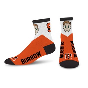 NFL Cincinnati Bengals J Burrow Bobble Youth Socks: Cushioned Heel & Toe, Knit Fabric - 1 of 3