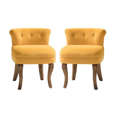 Serena Vanity Stool Set of 2 With Tufted Backrest | HULALA HOME