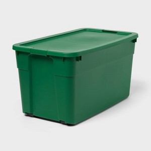 45gal Wheeled Latching Storage Tote with Green Base and Lid - Brightroom™ - 1 of 3