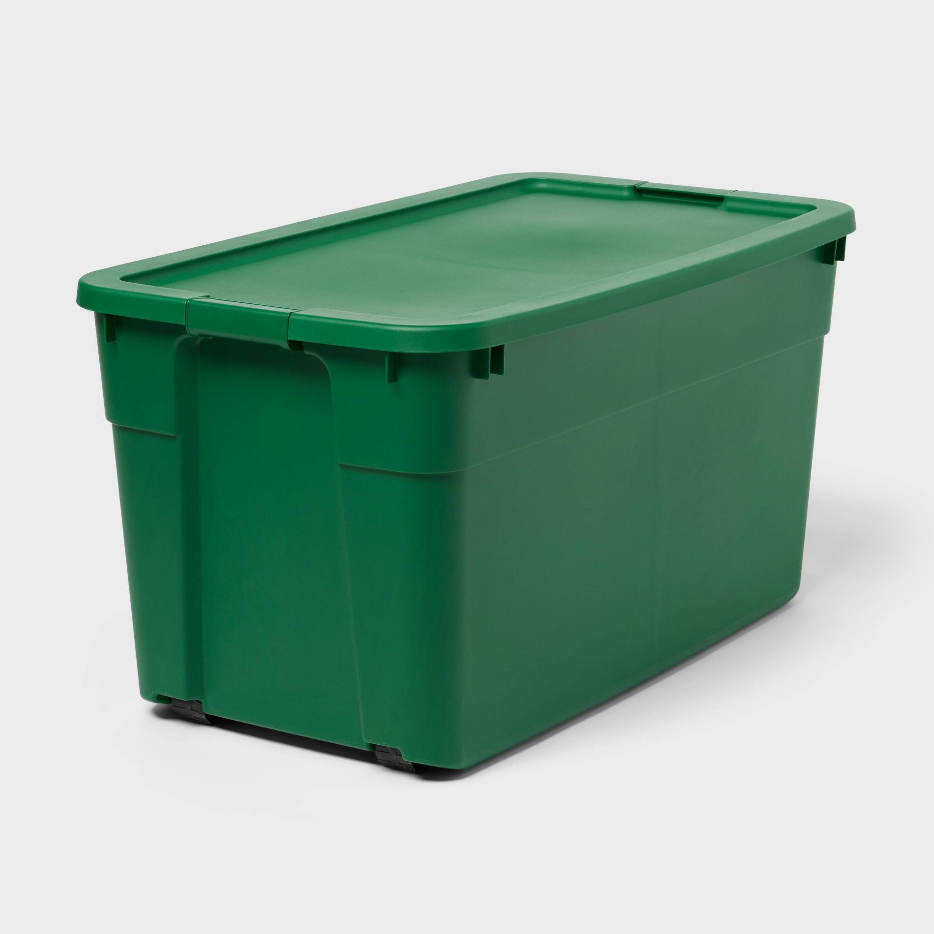 45gal Wheeled Latching Storage Tote with Green Base and Lid - Brightroom™