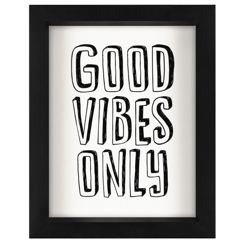 Americanflat Minimalist Motivational Good Vibes Only' By Motivated Type Shadow Box Framed Wall Art Home Decor, 1 of 9