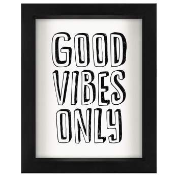 Americanflat Minimalist Motivational Good Vibes Only' By Motivated Type Shadow Box Framed Wall Art Home Decor
