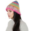 Anna-Kaci Colorful Striped Knit Bucket Hat Fluffy Trendy Winter Lightweight Foldable Crochet Fisherman Hat for Women - 4 of 4