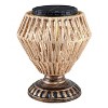 Artloge 3 Colors 9'' Solar Panel Dimmable Nightstand Desk Lamp Rattan Table Lights Outdoor Indoor - 3 of 4