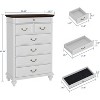 Farmhouse Tall Dresser with 7 Drawers, Retro Jewelry Box, Wooden Jewelry Organizer, Multi Drawer Jewelry Box, for Bedroom, Living Room, White - 2 of 4