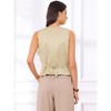 INSPIRE CHIC Women's Casual V-Neck Button-Down Sleeveless Cropped Vest - 3 of 4