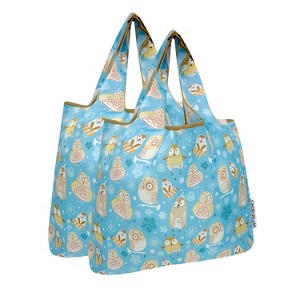 Wrapables Medium Foldable Tote Nylon Reusable Grocery Bags, Set of 2 - 1 of 4