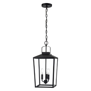 C Cattleya 3-Light Black Outdoor Pendant Light with Glass Shade - 1 of 4
