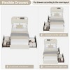 Twin XL/Queen Bed Frame with 2 Flexible Drawers and Bookcase Headboard, Boucle Upholstered Platform Bed for Boys/Girls - 4 of 4