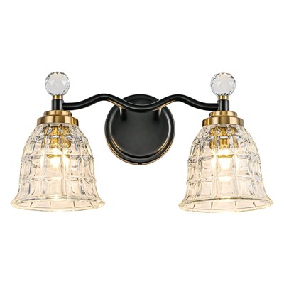 LLHZSY 2/3/4/5-Lights Modern Dimmable Black Gold Bathroom Vanity Lights