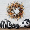 Luupatchy 23in Artificial Spider and Black & Orange Leaves Halloween Wreath for Door, Home, Wall, Halloween, Christmas Decor - 4 of 4