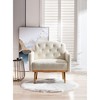 Modern Accent Chair with Arms and Gold Metal Legs for Living Room Bedroom Office - 2 of 4