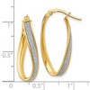Black Bow Jewelry 3.75mm Glitter Infused Oval Twist Hoops in 14k Yellow Gold, 28mm - 4 of 4