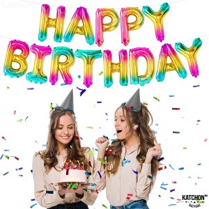 KatchOn, Rainbow Happy Birthday Balloons Letters - 16 Inch |Rainbow Birthday Decorations - 1 of 4