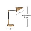 360 Lighting Colborne 28" Tall Mid Century Modern Desk Lamps Set of 2 USB Port Adjustable LED Black Gold Metal Home Office Living Room Charging - 4 of 4