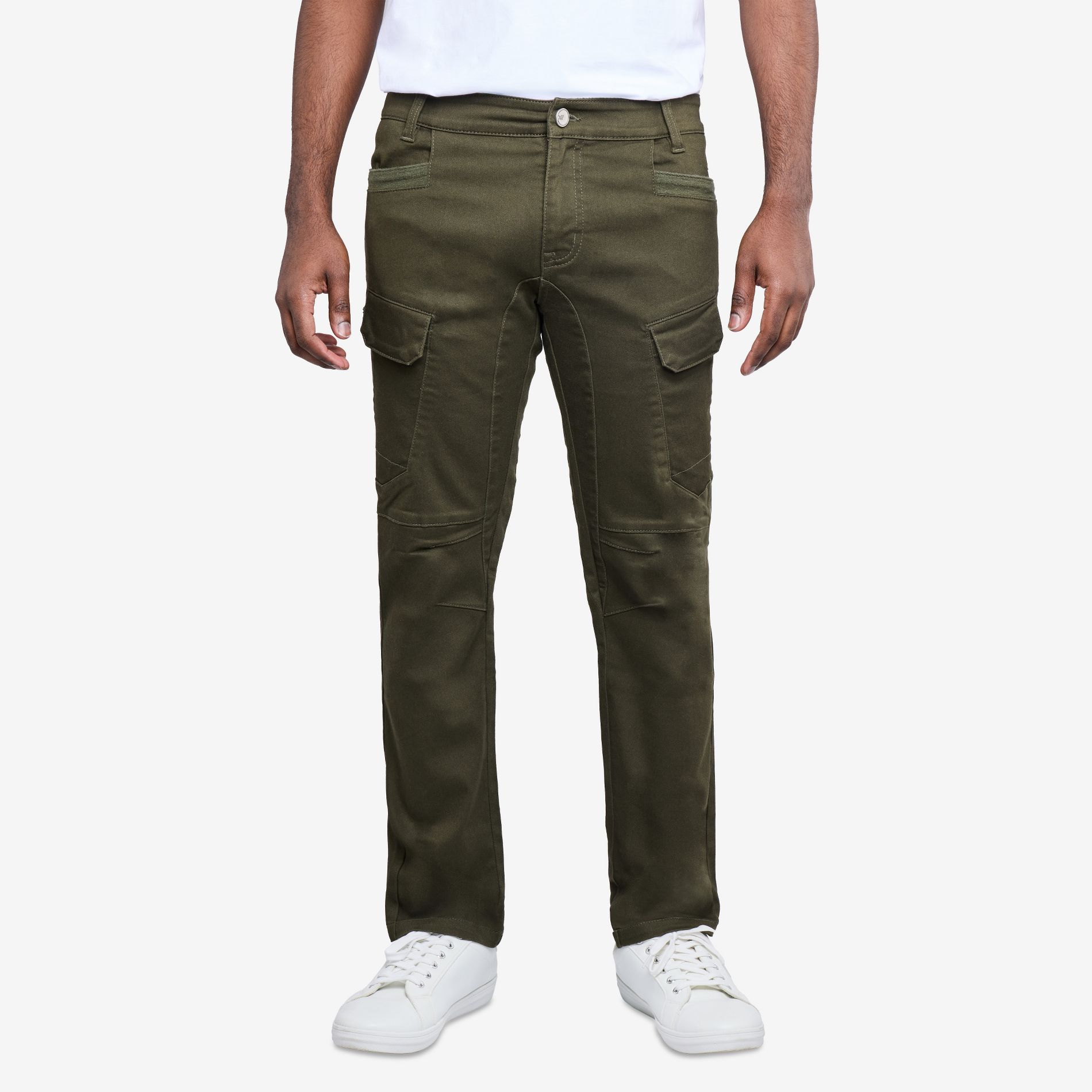 X RAY Men's Stretch Twill Cargo Pants,Work Pants in OLIVE Size 36X30