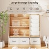 SUGIFT Kids Storage Organizer Shelf with Book Rack and Fabric Bins, Wooden Toy Organizer with Vertical Canvas Slots and Drawers - 4 of 4