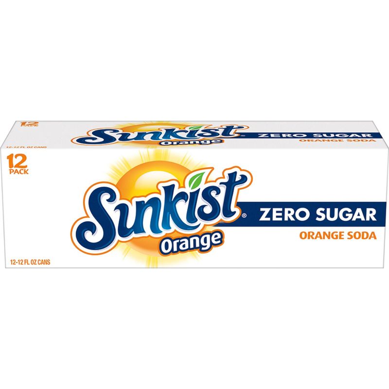 Sunkist Zero Sugar Orange Soda - 12PK/12 fl oz Cans, 3 of 10
