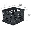 Sterilite Stackable Plastic Storage Crate Bin Organizer File Box with Handles for Home, Office, Dorm, Garage, or Utility Organization, Black - image 3 of 4